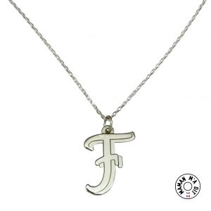 Collier pendentif 26 mm 1 lettre au choix