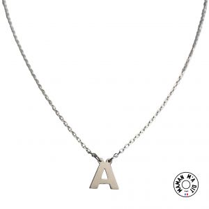 Collier lettre au choix en argent